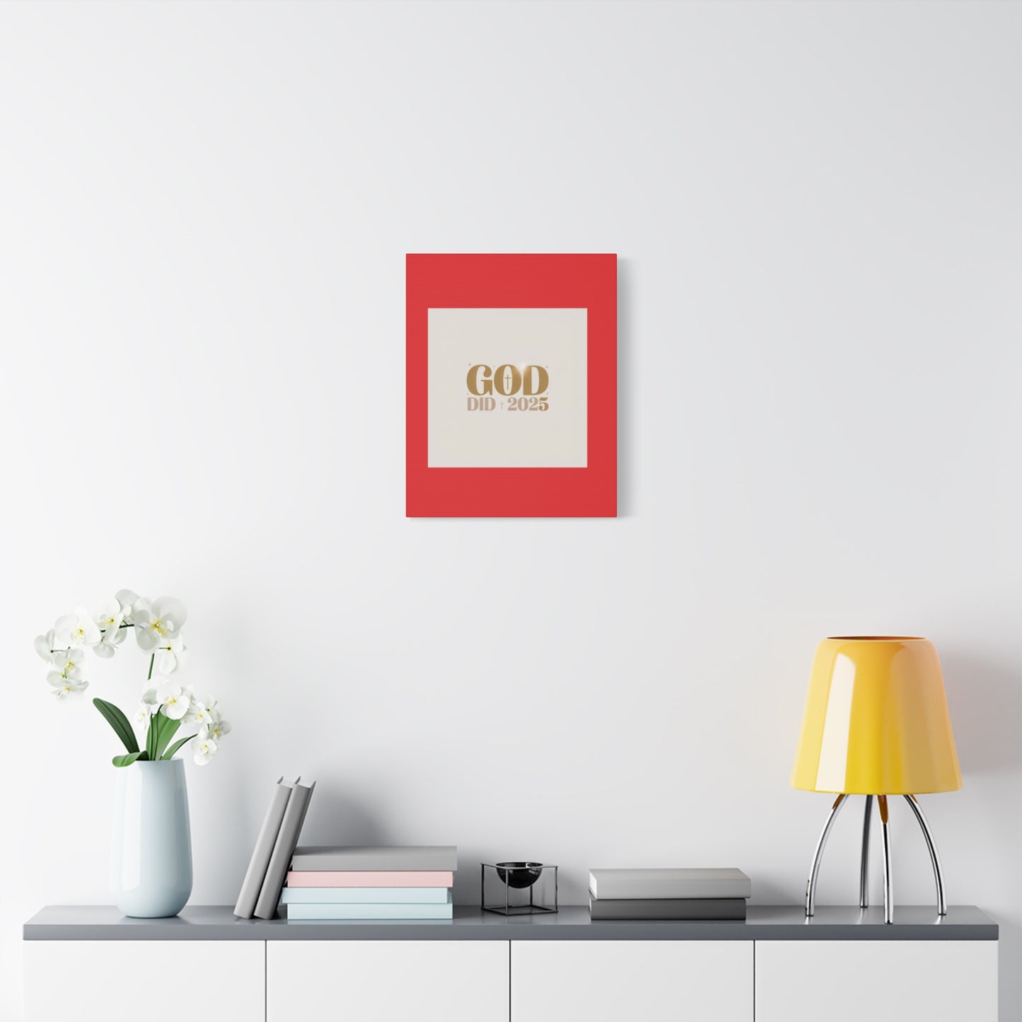 Canvas Wall Art – "God Did 2025" Inspirational Matte Stretched Canvas