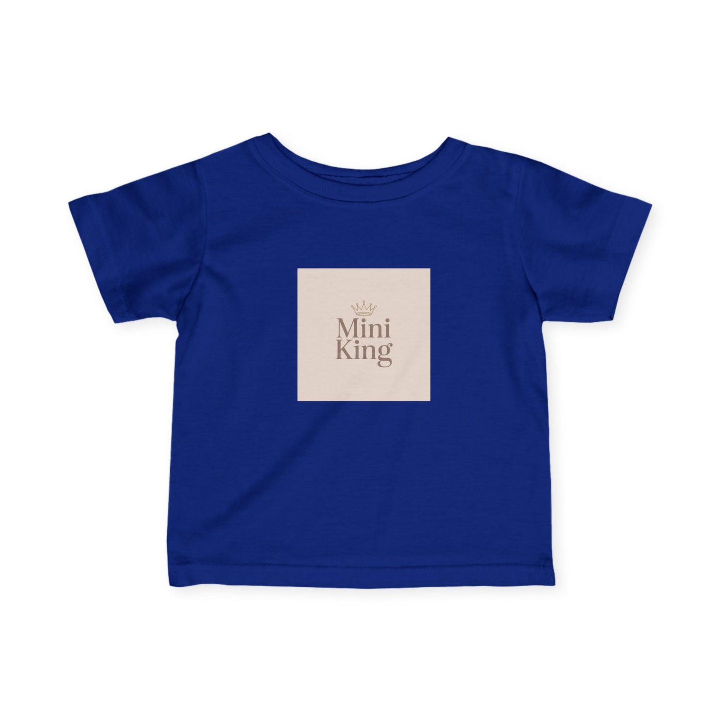 Infant Tee – "Mini King" Neutral Baby Shirt with Crown Graphic