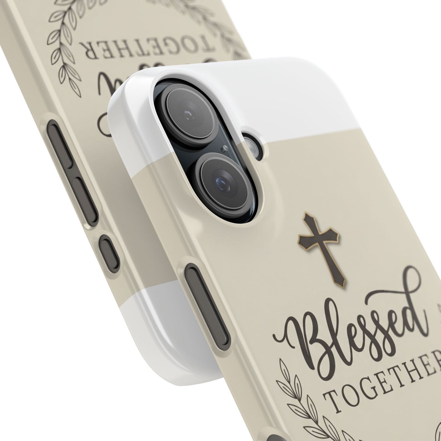 Phone Case — "Blessed Together" Religious Cross Design