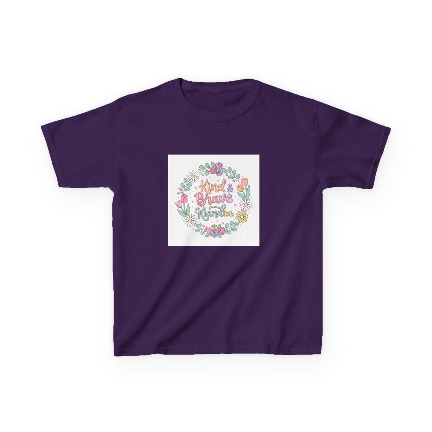 Kids Tee — Floral 'Kind Hearts Shine' Graphic