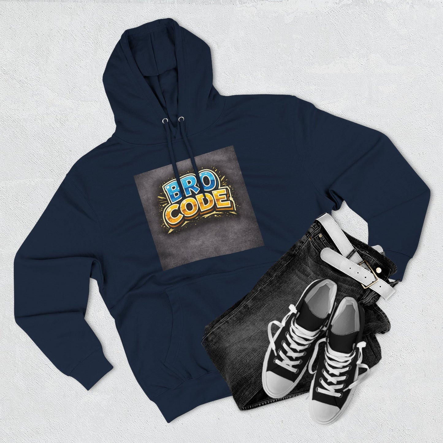 Bro Code Hoodie — Funny Streetwear Pullover with Bold Graffiti Logo