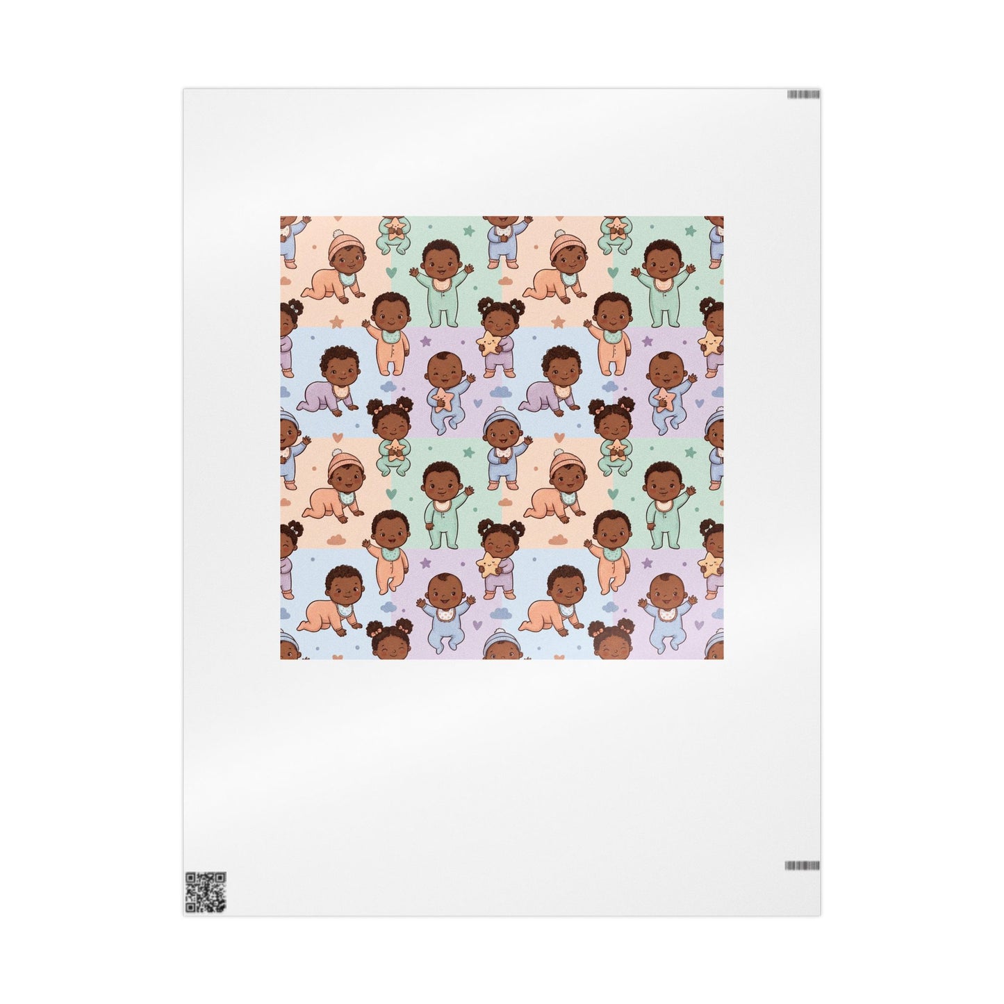 Diverse Baby Pattern Wrapping Paper — Cute Newborn Shower & Gender Neutral Gift Wrap